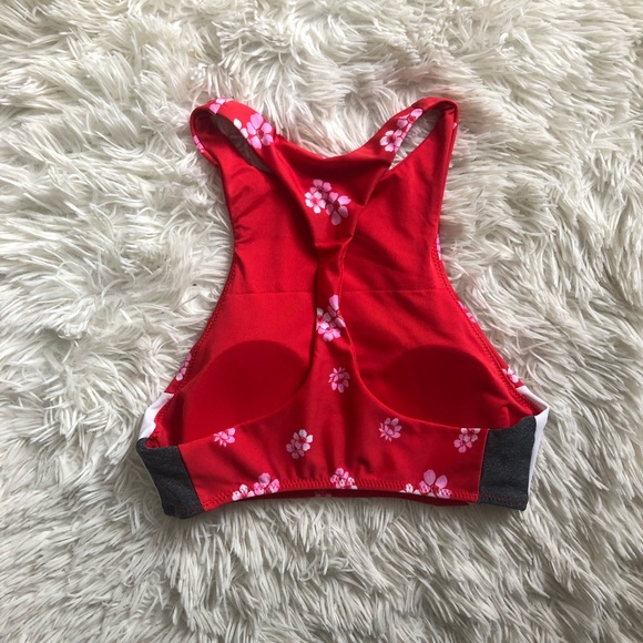 Aerie Floral Crop High Neck Bathing Suit Top NWOT - Picture 2 of 9